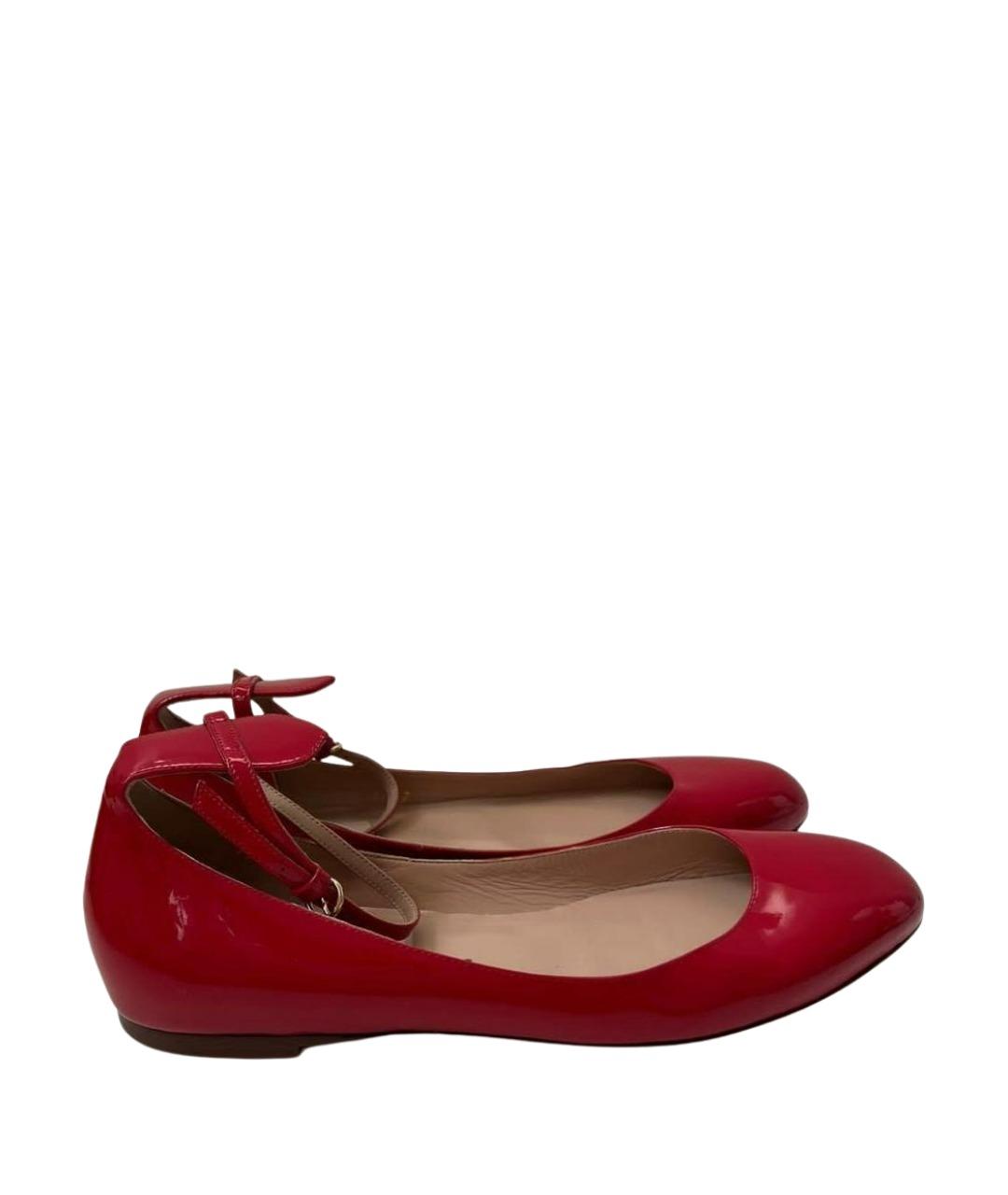 VALENTINO Красные балетки из лакированной кожи, фото 1
