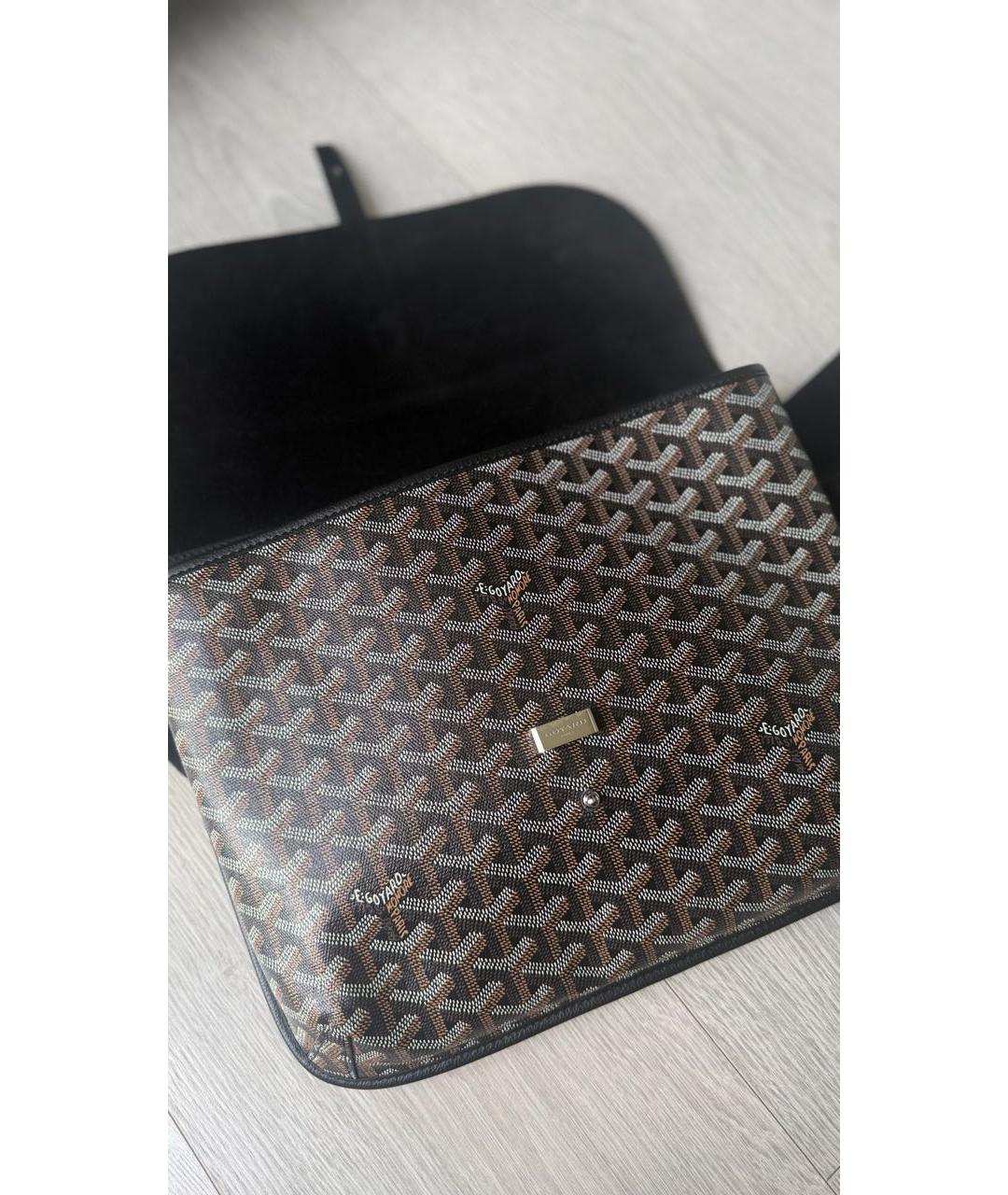 GOYARD Черная сумка на плечо из канвы, фото 4