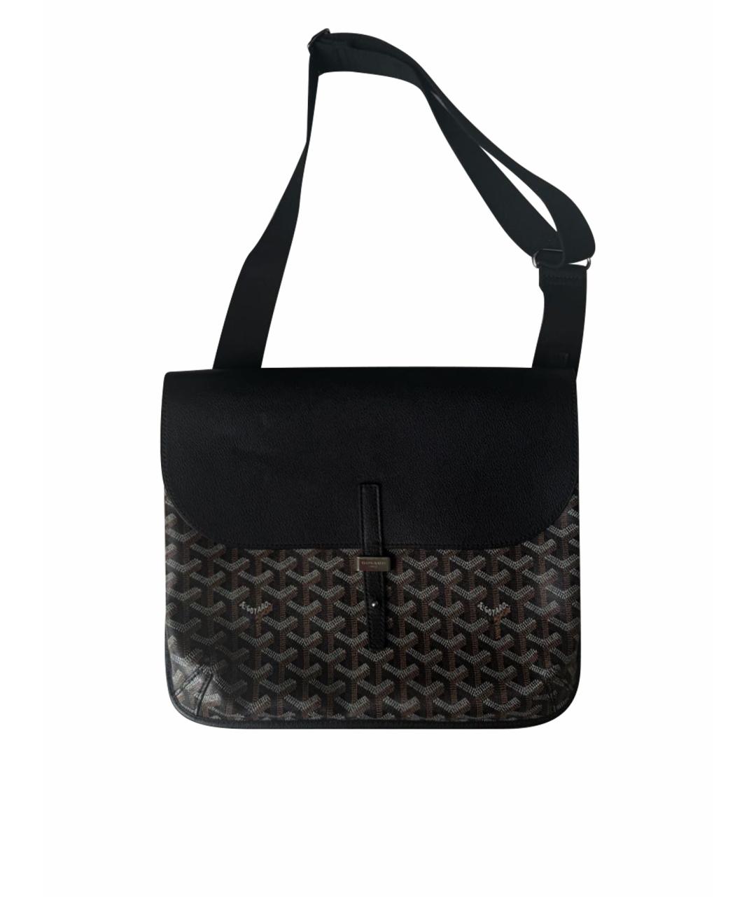 GOYARD Черная сумка на плечо из канвы, фото 1