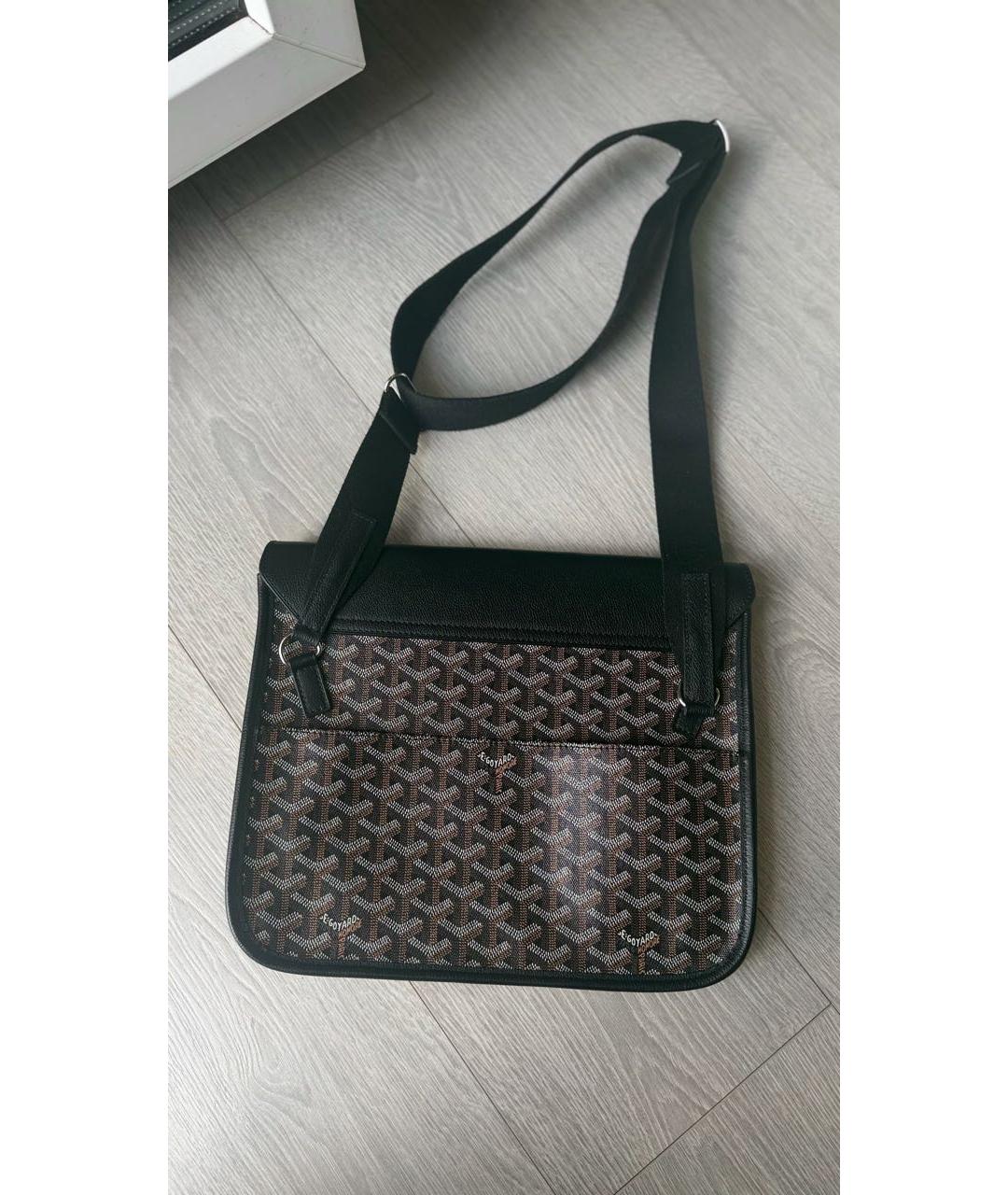 GOYARD Черная сумка на плечо из канвы, фото 2