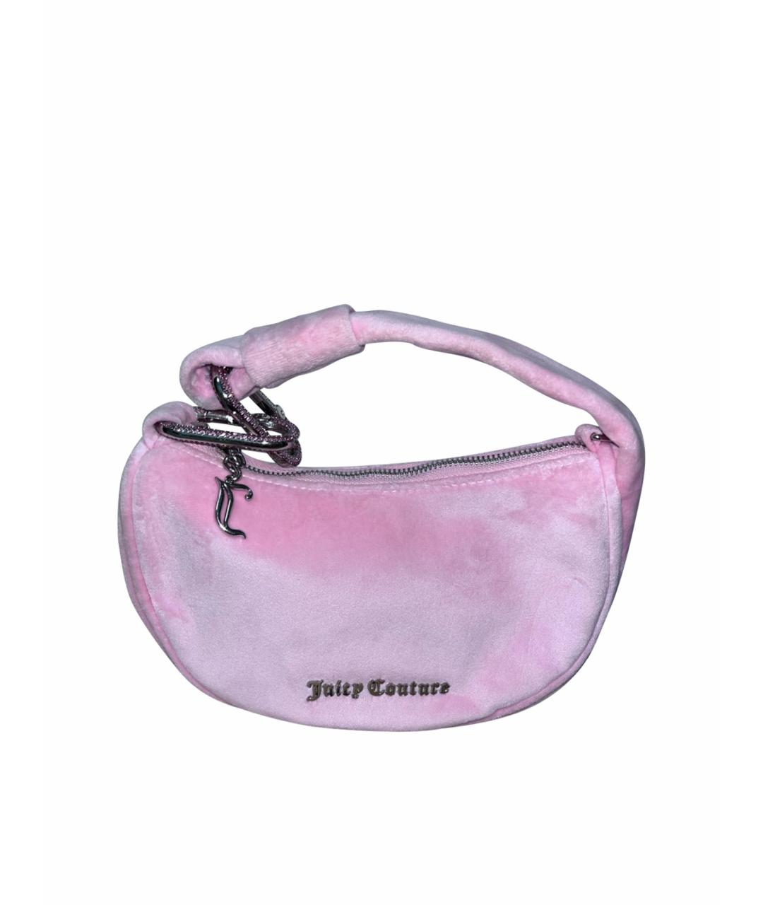 JUICY COUTURE Розовая бархатная сумка с короткими ручками, фото 1