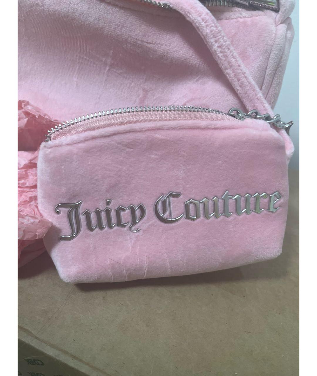 JUICY COUTURE Розовая бархатная сумка с короткими ручками, фото 5