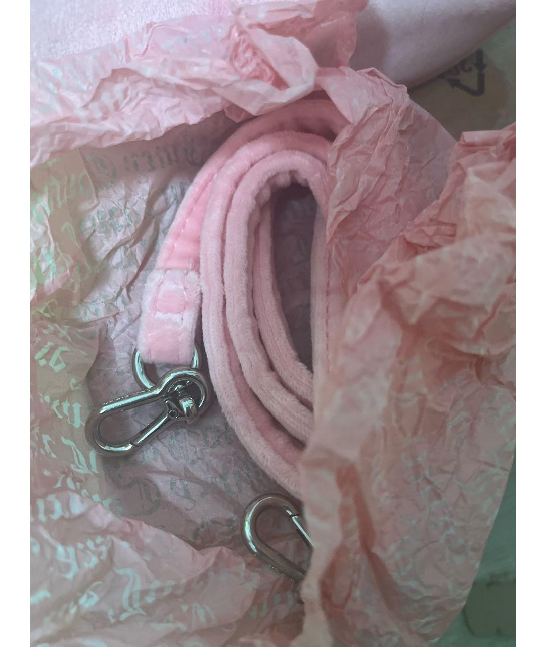 JUICY COUTURE Розовая бархатная сумка с короткими ручками, фото 6