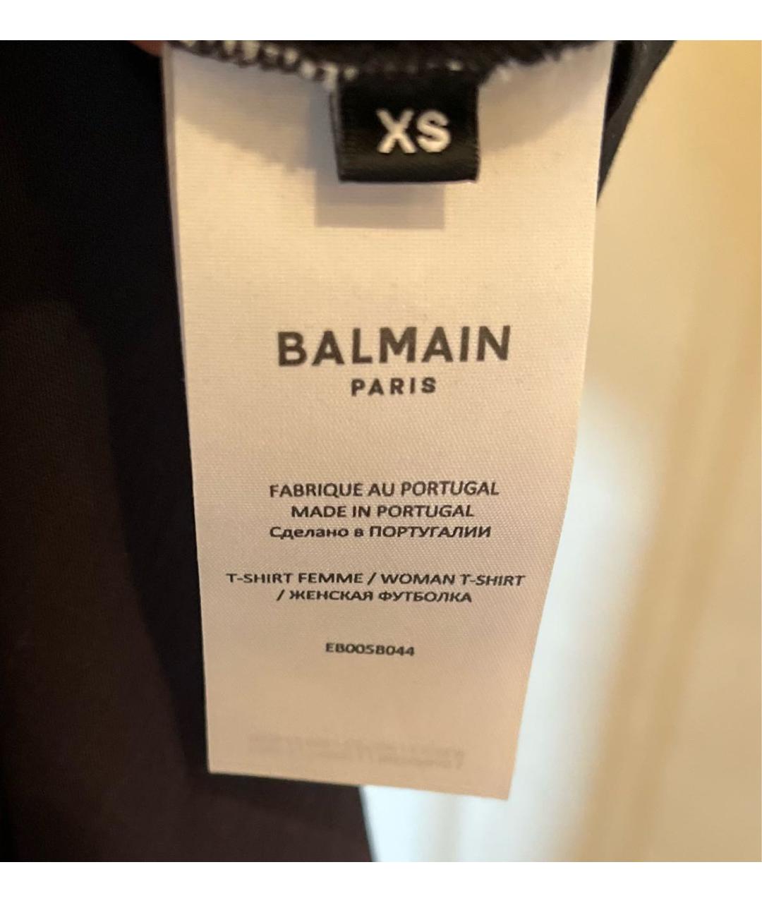 BALMAIN Черная хлопковая футболка, фото 4