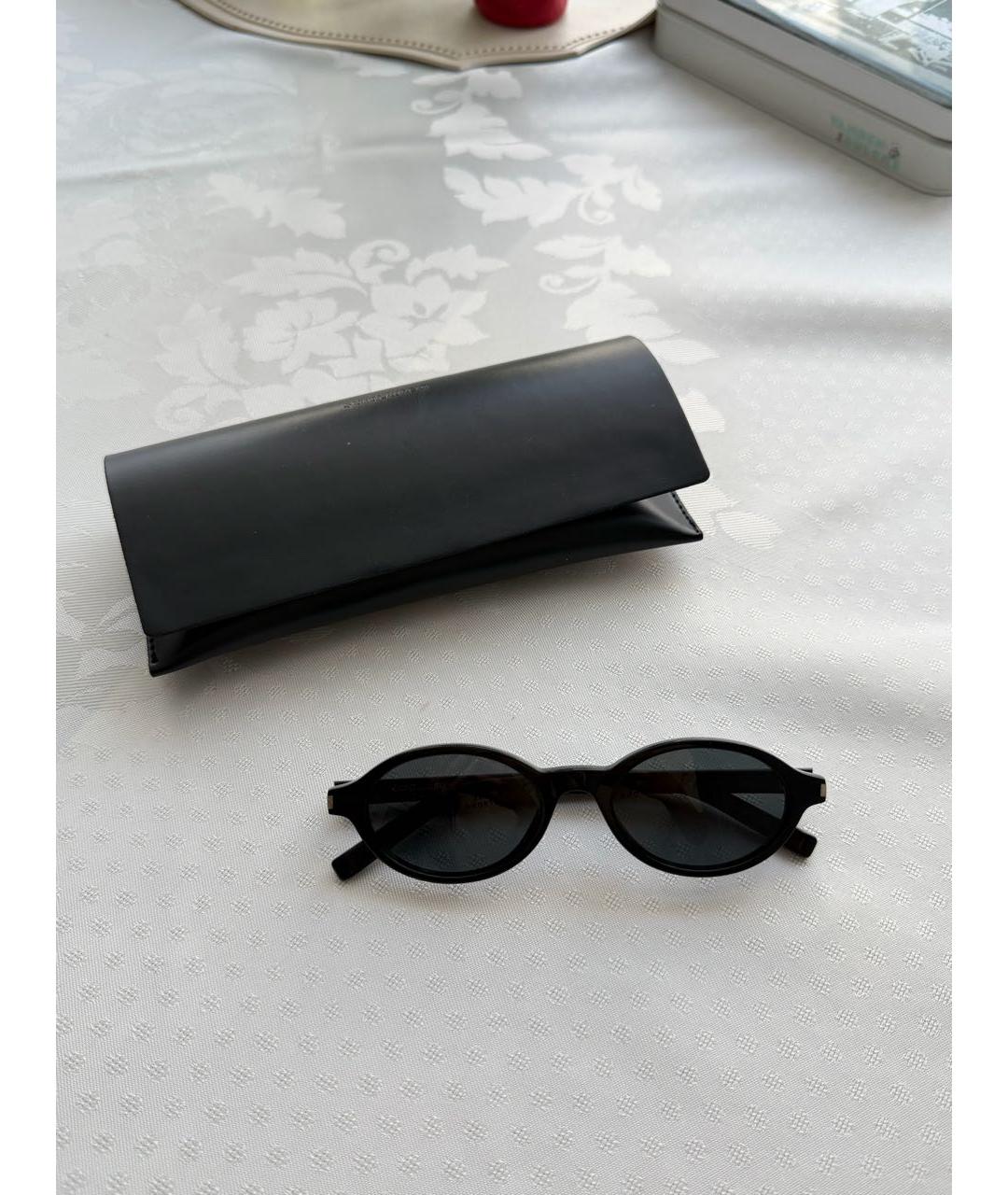 SAINT LAURENT Черные пластиковые солнцезащитные очки, фото 5