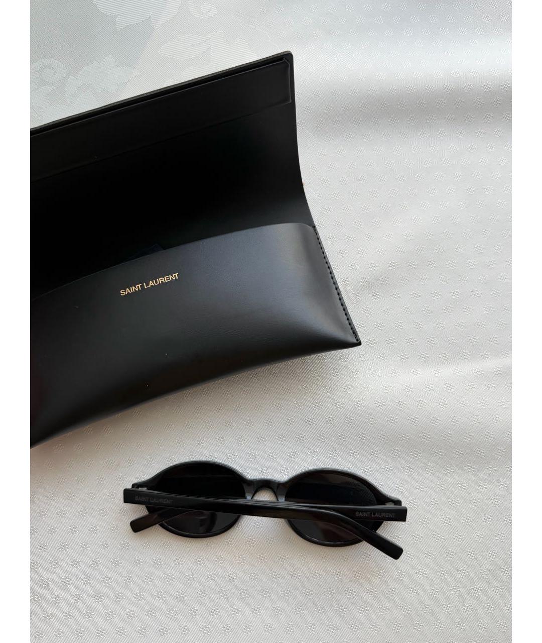 SAINT LAURENT Черные пластиковые солнцезащитные очки, фото 4