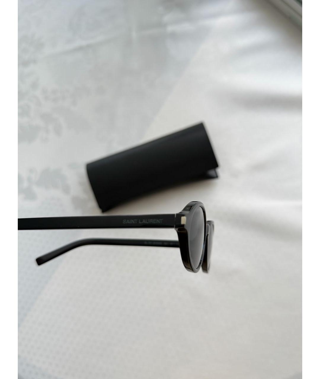 SAINT LAURENT Черные пластиковые солнцезащитные очки, фото 3
