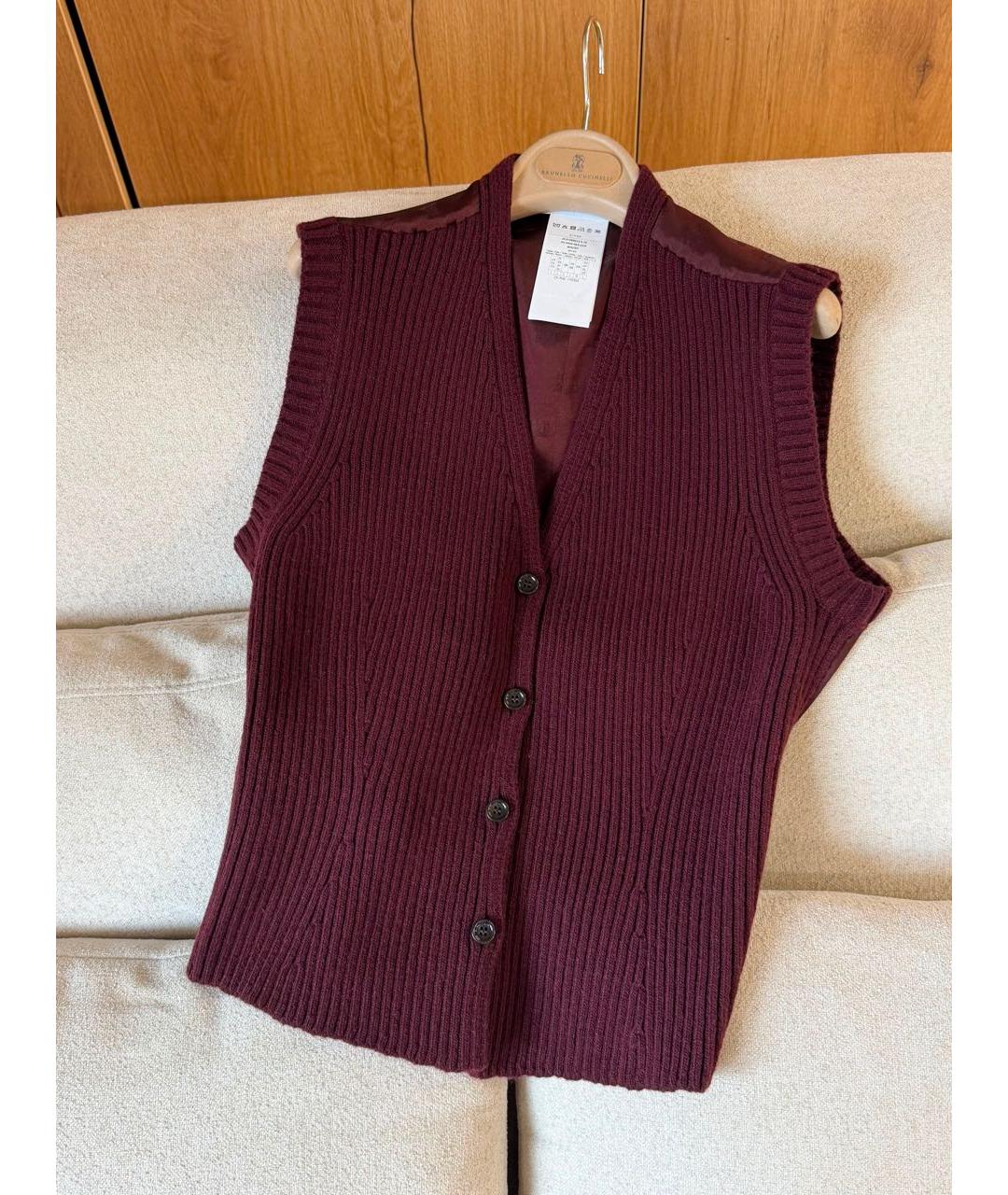MAX MARA Бордовый жилет, фото 3
