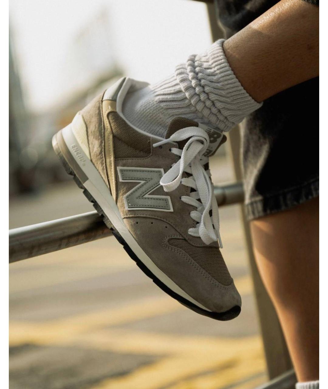 NEW BALANCE Серые замшевые низкие кроссовки / кеды, фото 2