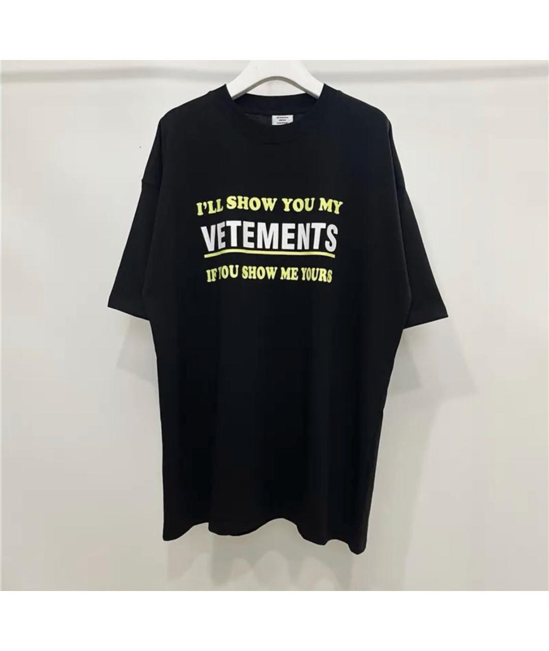 VETEMENTS Черная футболка, фото 3