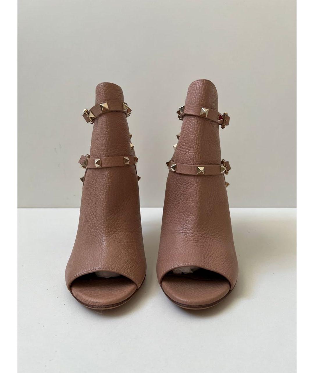 VALENTINO Бежевые кожаные ботильоны, фото 3