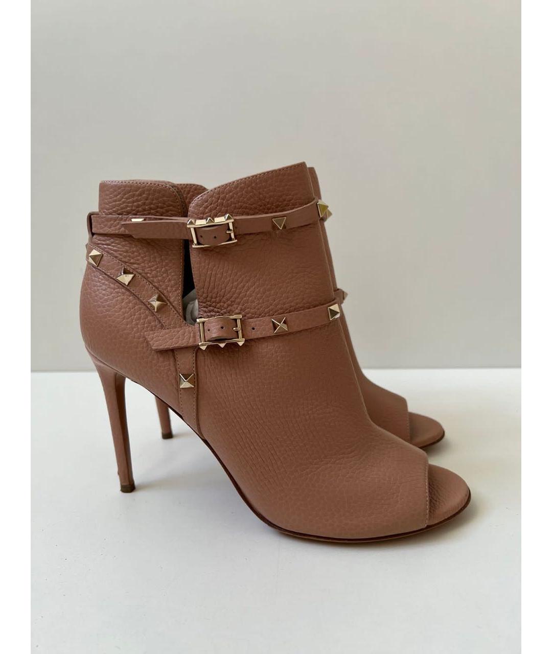 VALENTINO Бежевые кожаные ботильоны, фото 9