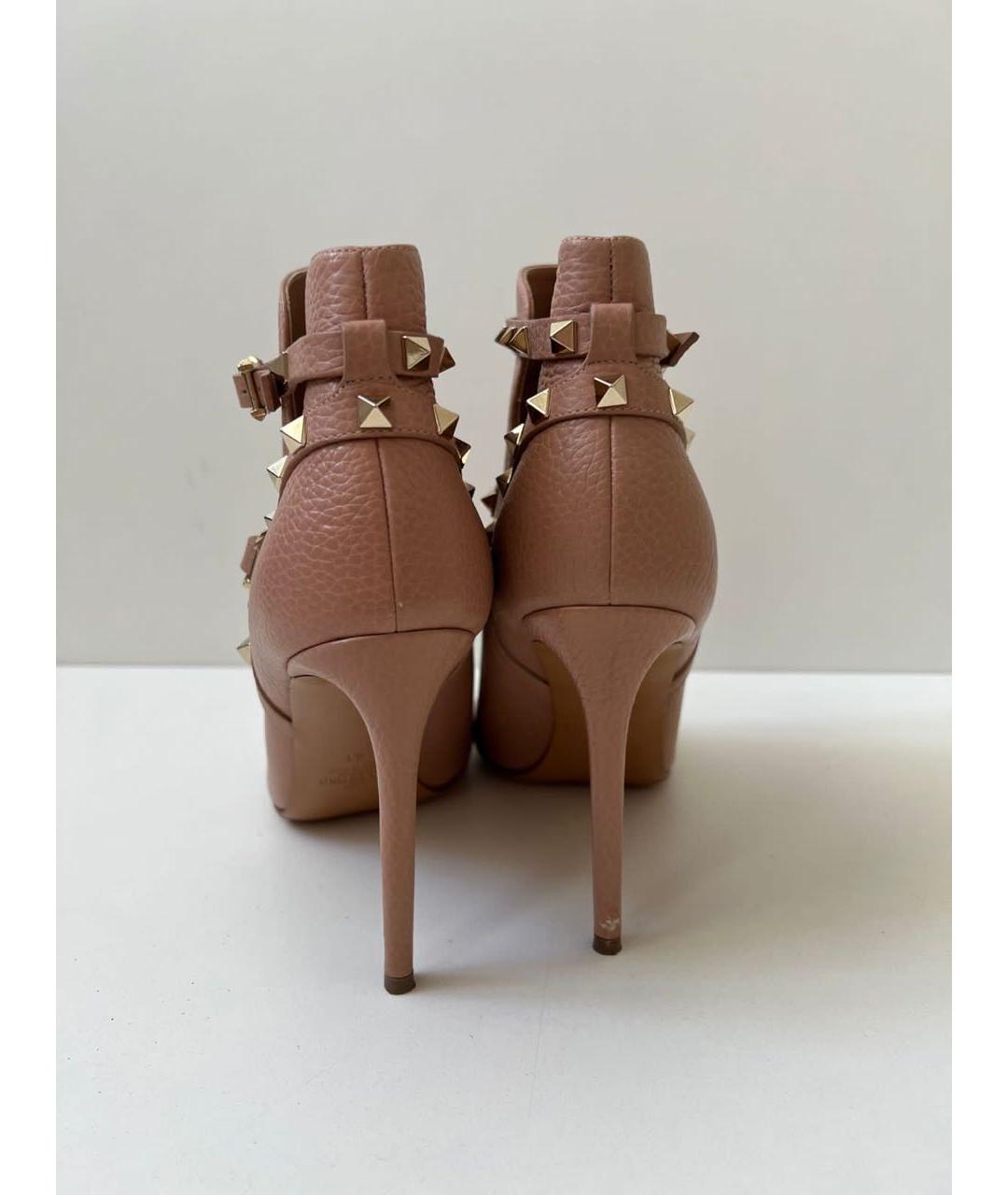 VALENTINO Бежевые кожаные ботильоны, фото 4