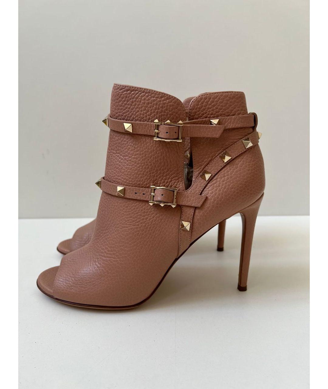 VALENTINO Бежевые кожаные ботильоны, фото 2