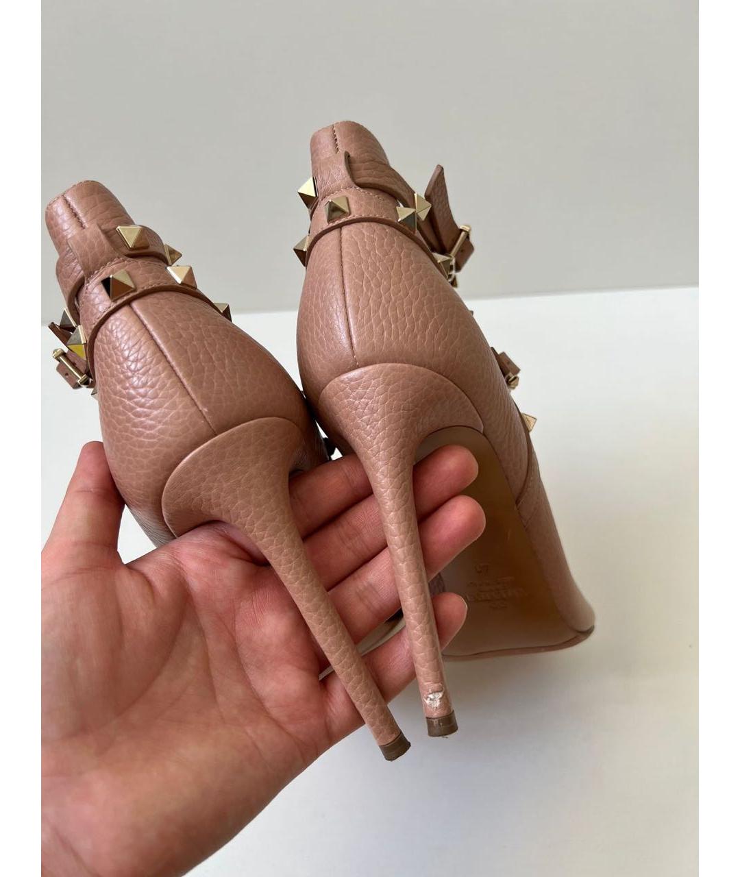VALENTINO Бежевые кожаные ботильоны, фото 5