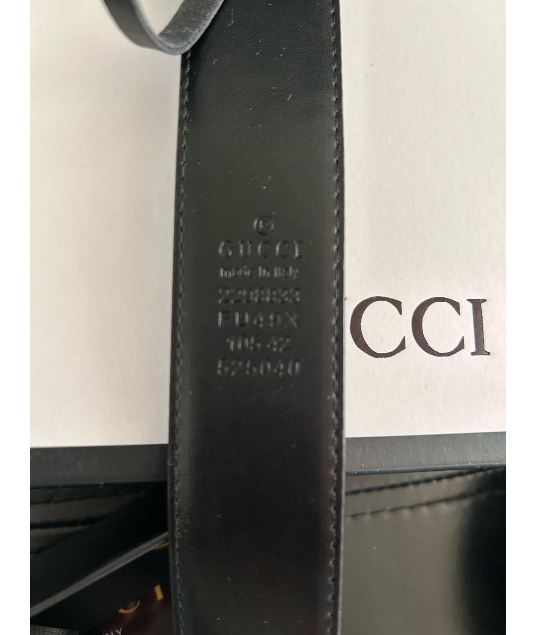 GUCCI Черный кожаный ремень, фото 3