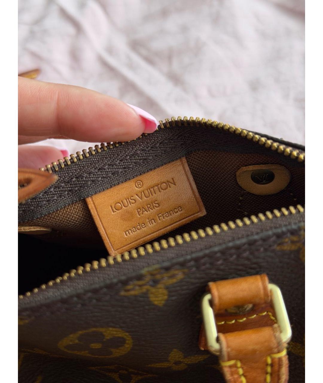 LOUIS VUITTON Коричневая кожаная сумка через плечо, фото 7