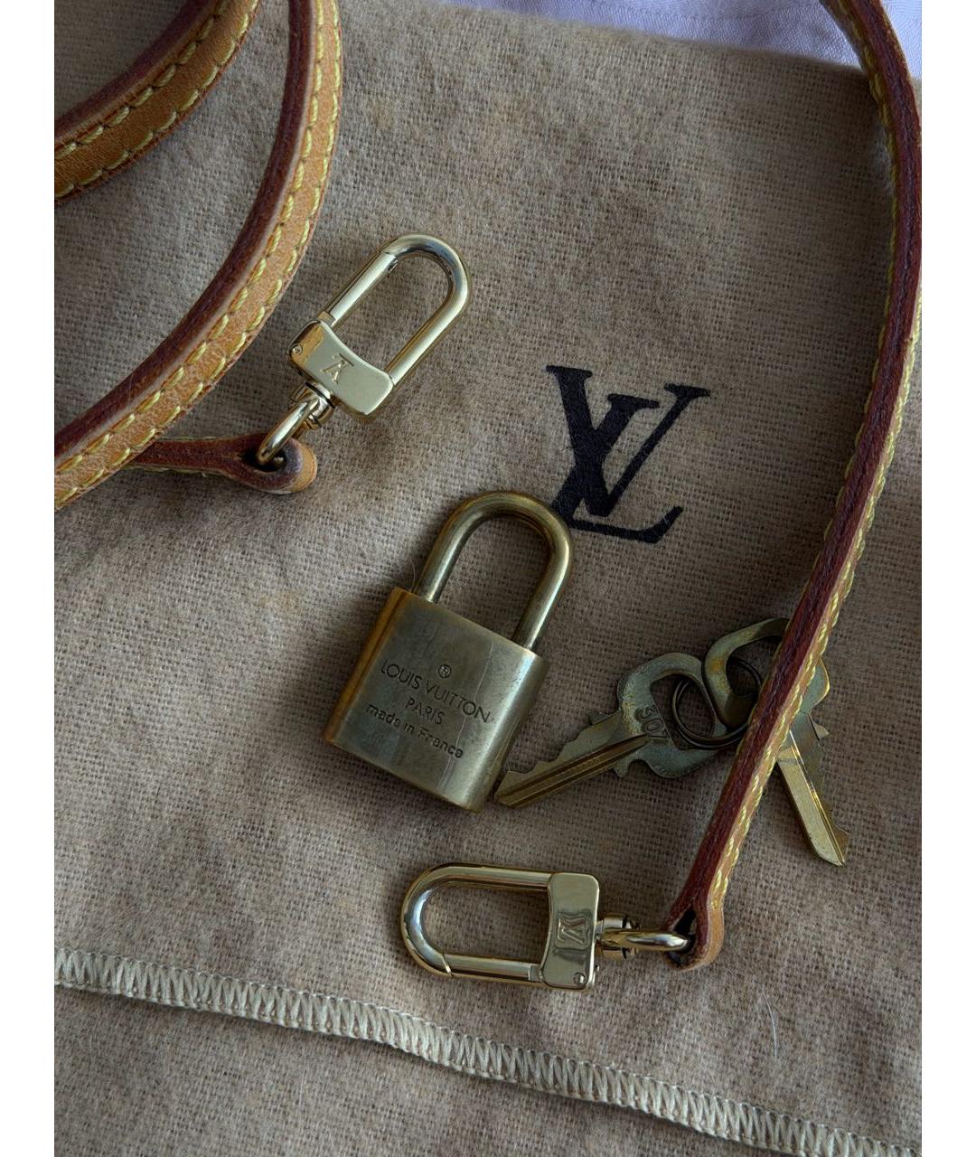 LOUIS VUITTON Коричневая кожаная сумка через плечо, фото 5