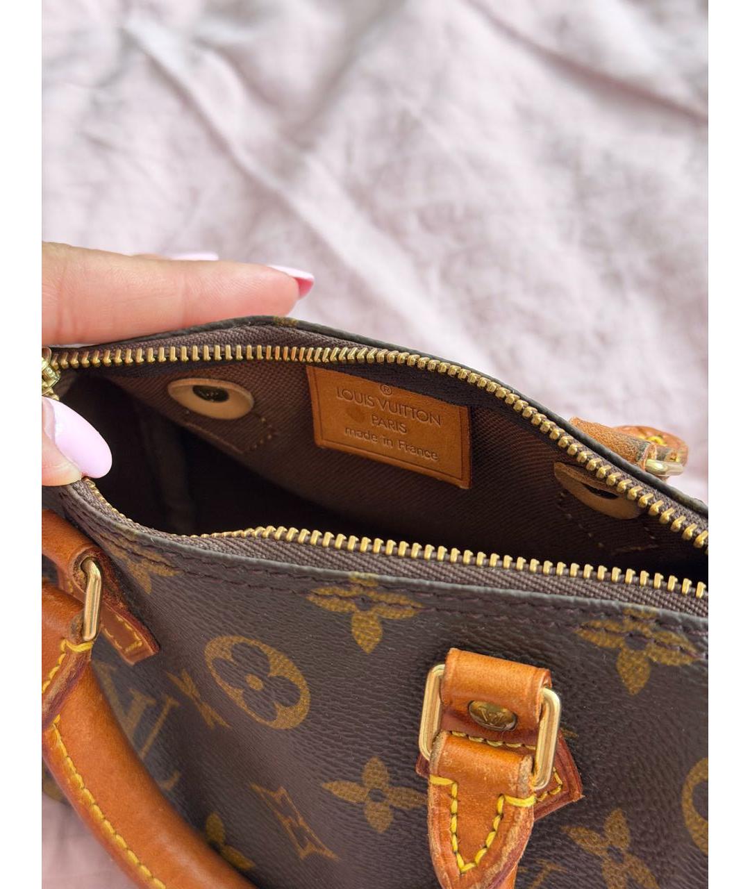 LOUIS VUITTON Коричневая кожаная сумка через плечо, фото 4