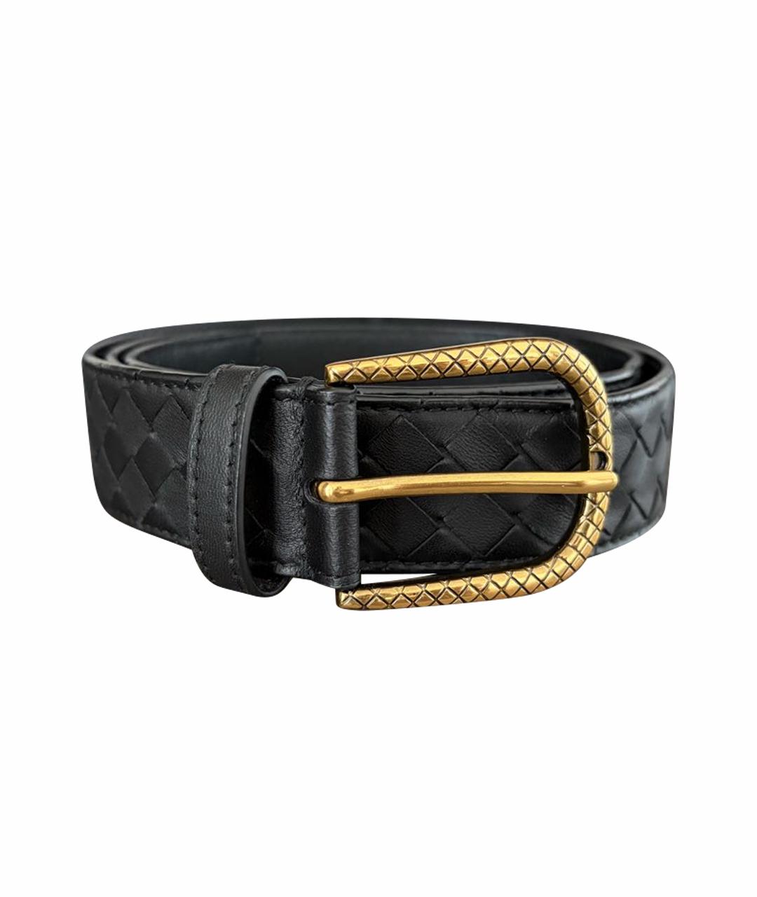 BOTTEGA VENETA Черный кожаный ремень, фото 7