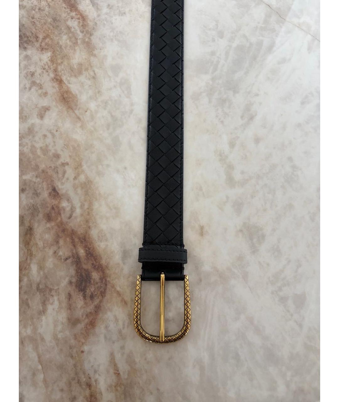 BOTTEGA VENETA Черный кожаный ремень, фото 4