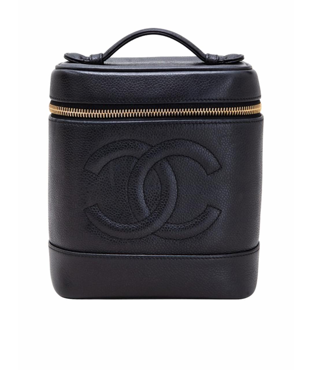CHANEL Черная кожаная сумка с короткими ручками, фото 1