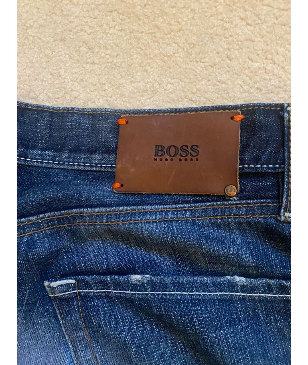 HUGO BOSS Синие хлопковые прямые джинсы, фото 4