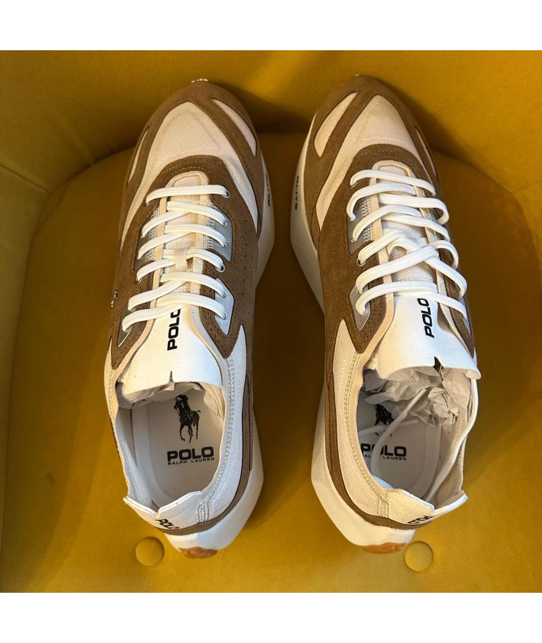 POLO RALPH LAUREN Коричневые замшевые низкие кроссовки / кеды, фото 2