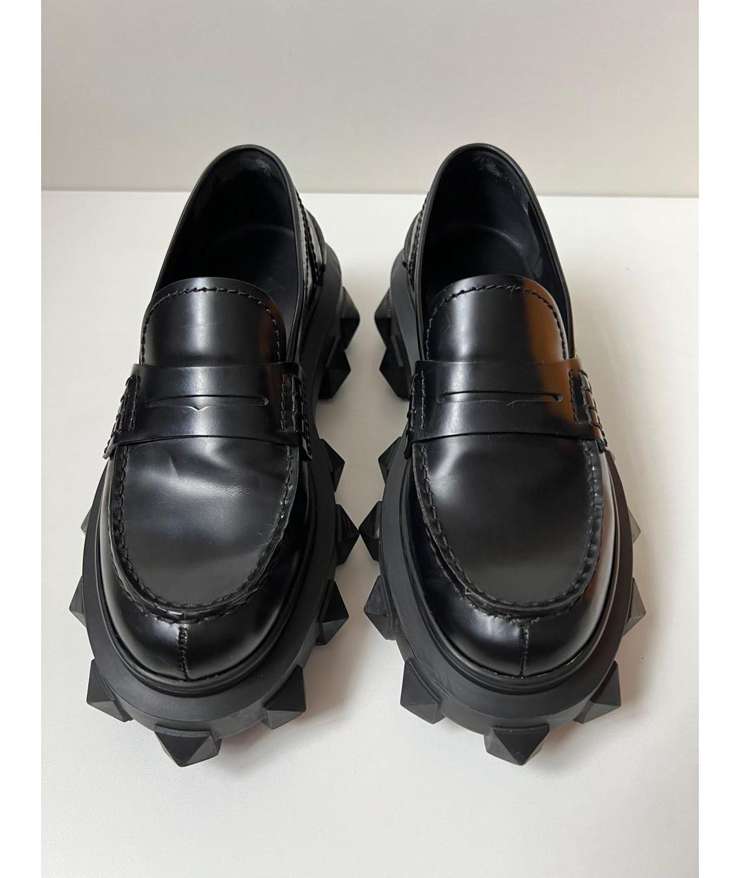 VALENTINO Черные кожаные лоферы, фото 2