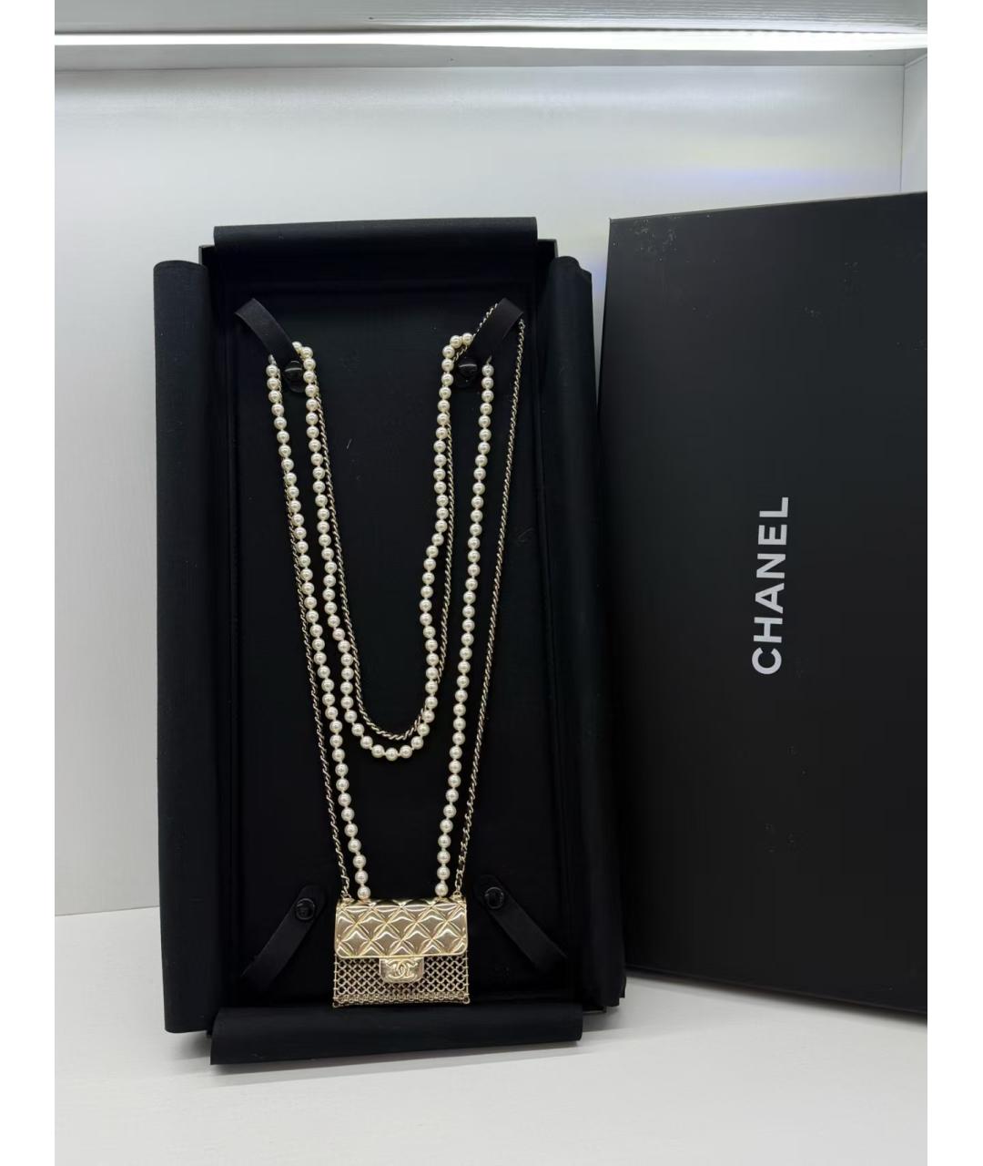CHANEL Золотая сумка через плечо, фото 2
