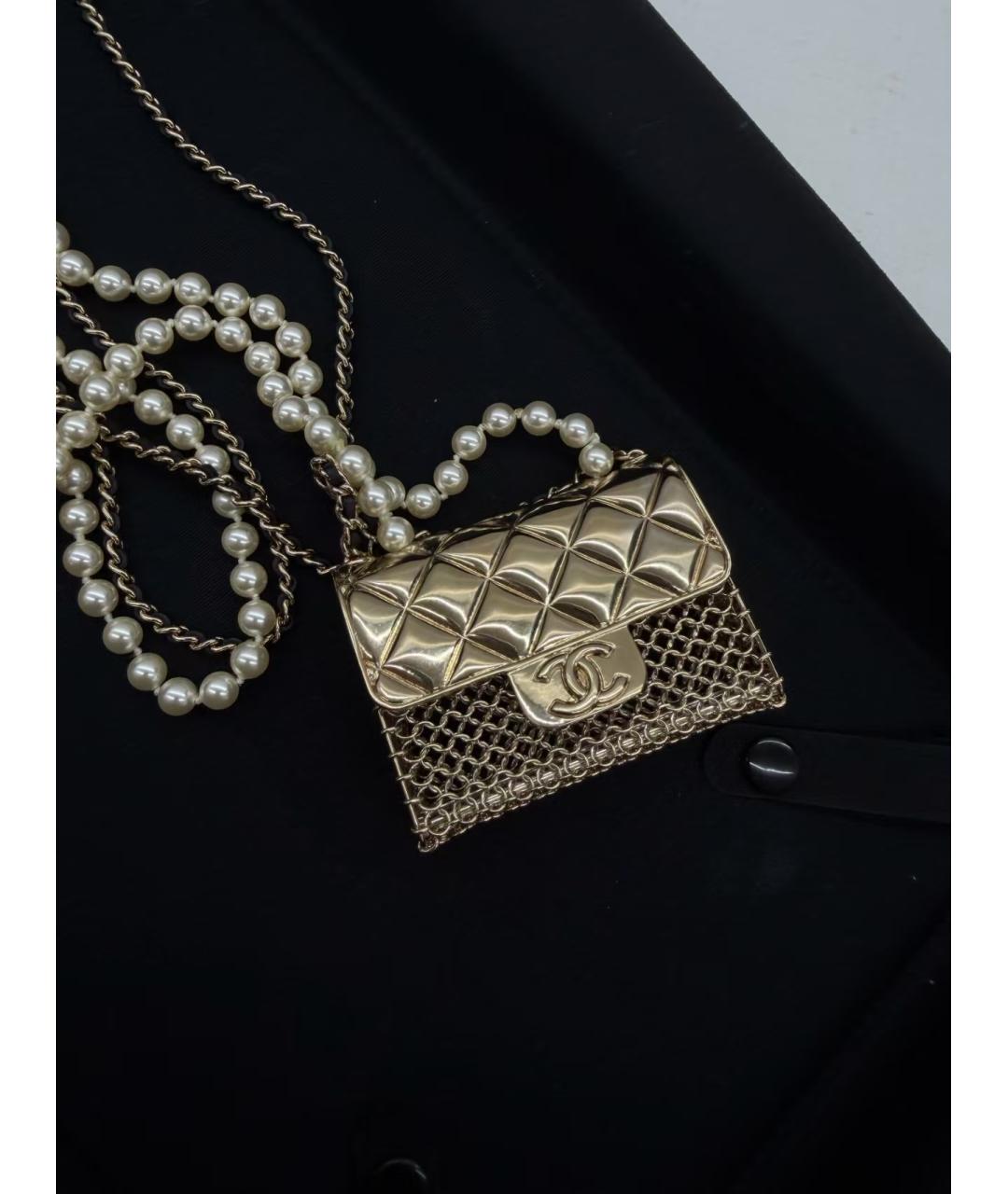 CHANEL Золотая сумка через плечо, фото 3