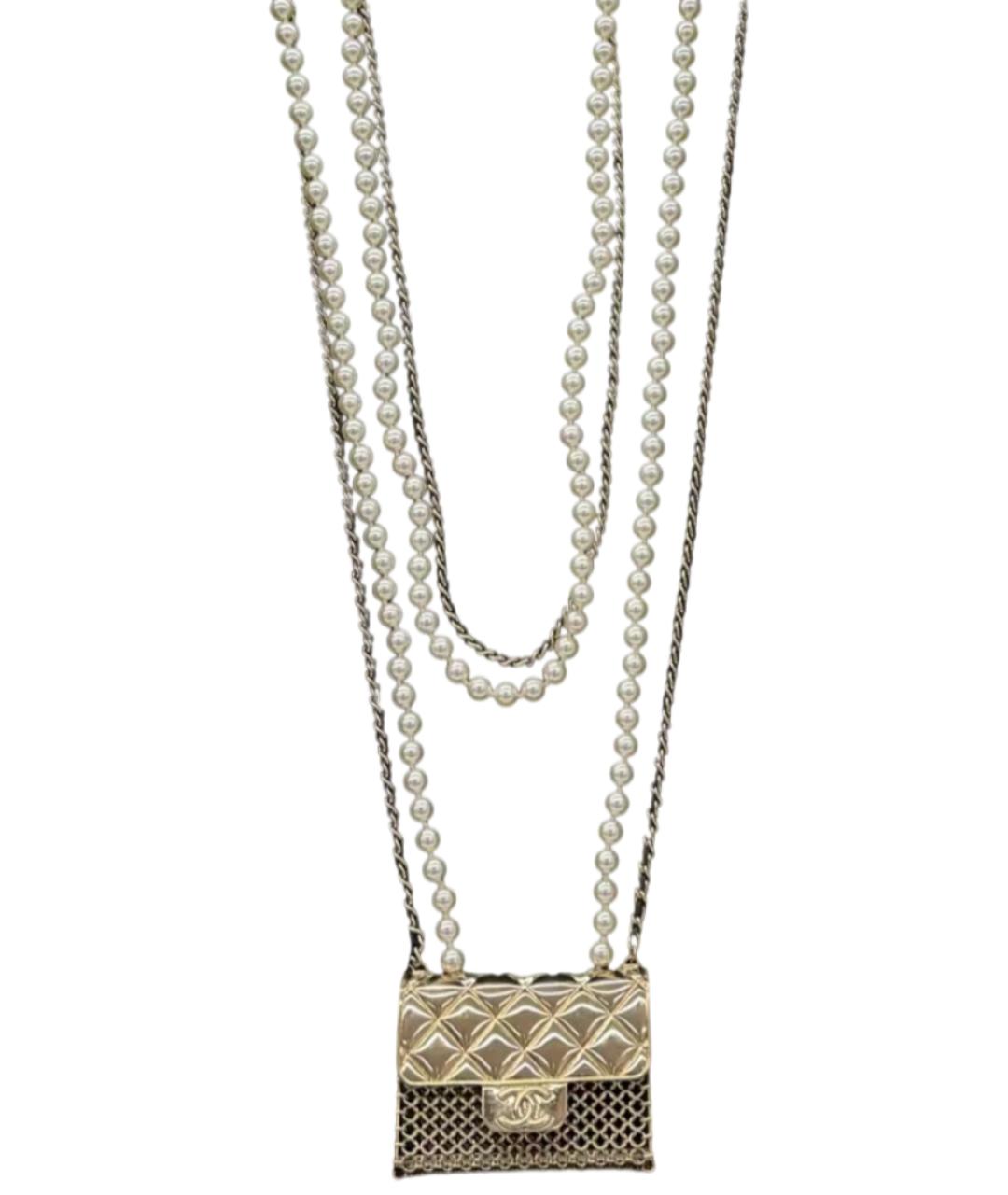 CHANEL Золотая сумка через плечо, фото 9