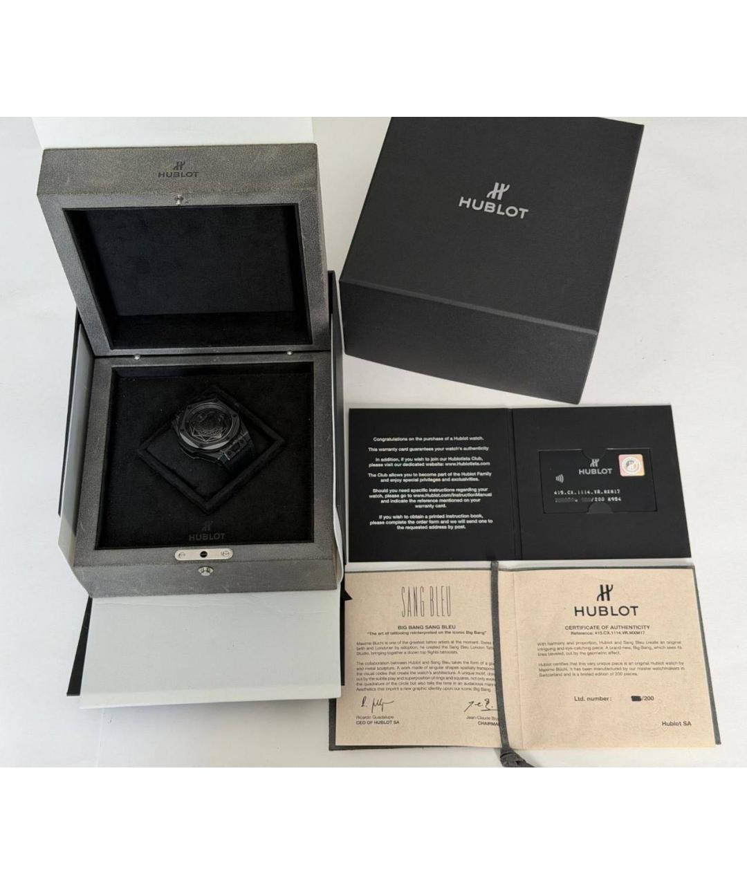 HUBLOT Черные титановые часы, фото 5