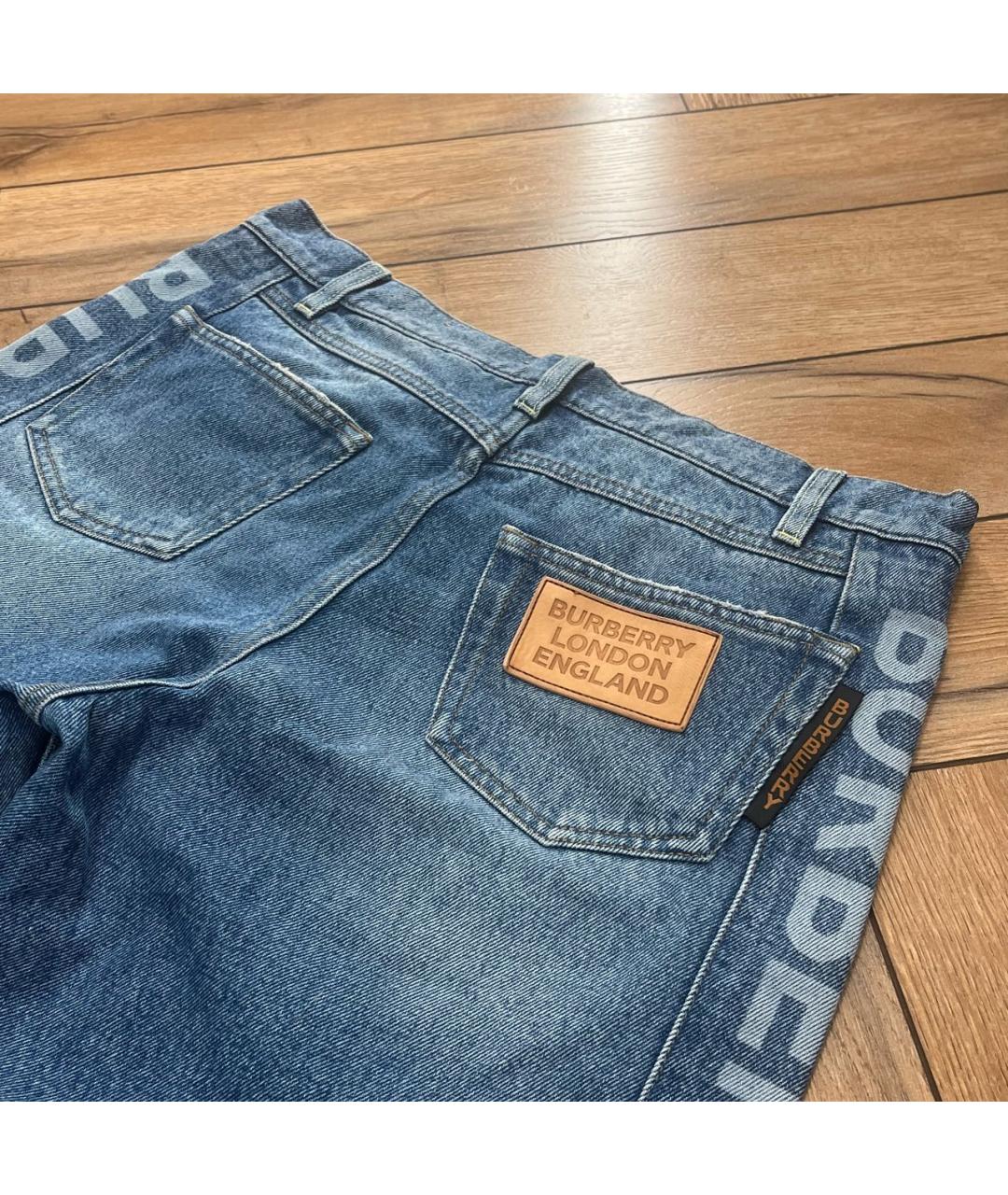 BURBERRY Синие хлопковые прямые джинсы, фото 4