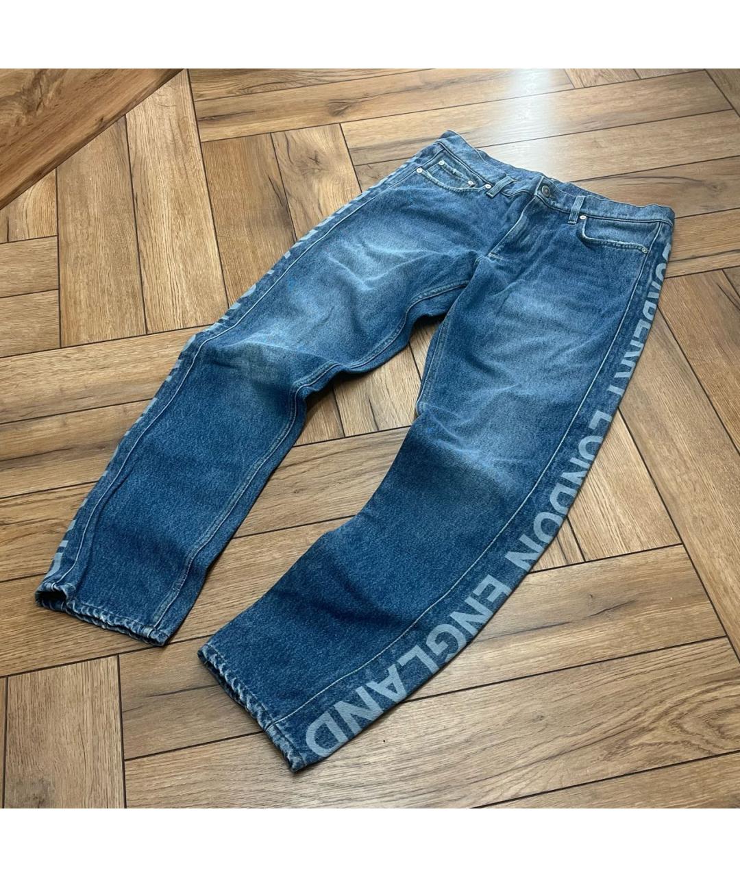 BURBERRY Синие хлопковые прямые джинсы, фото 9