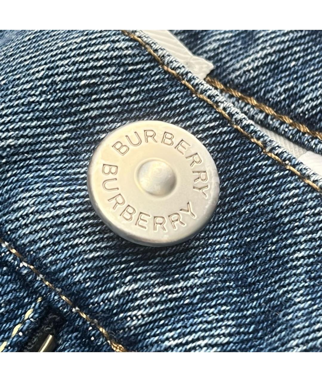 BURBERRY Синие хлопковые прямые джинсы, фото 6