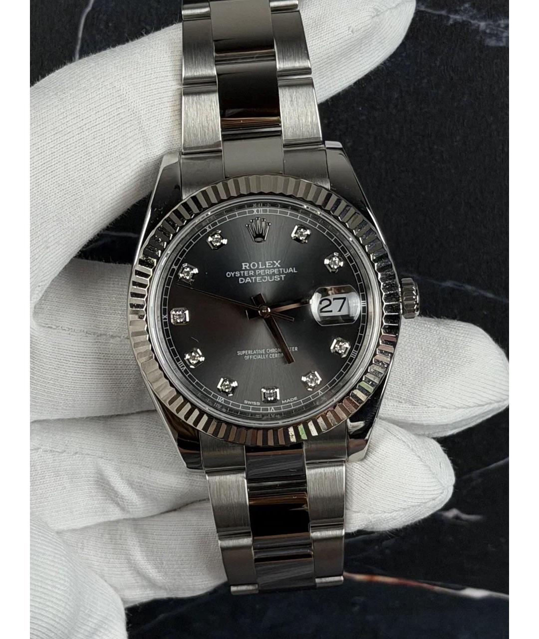 ROLEX Серые часы из белого золота, фото 2