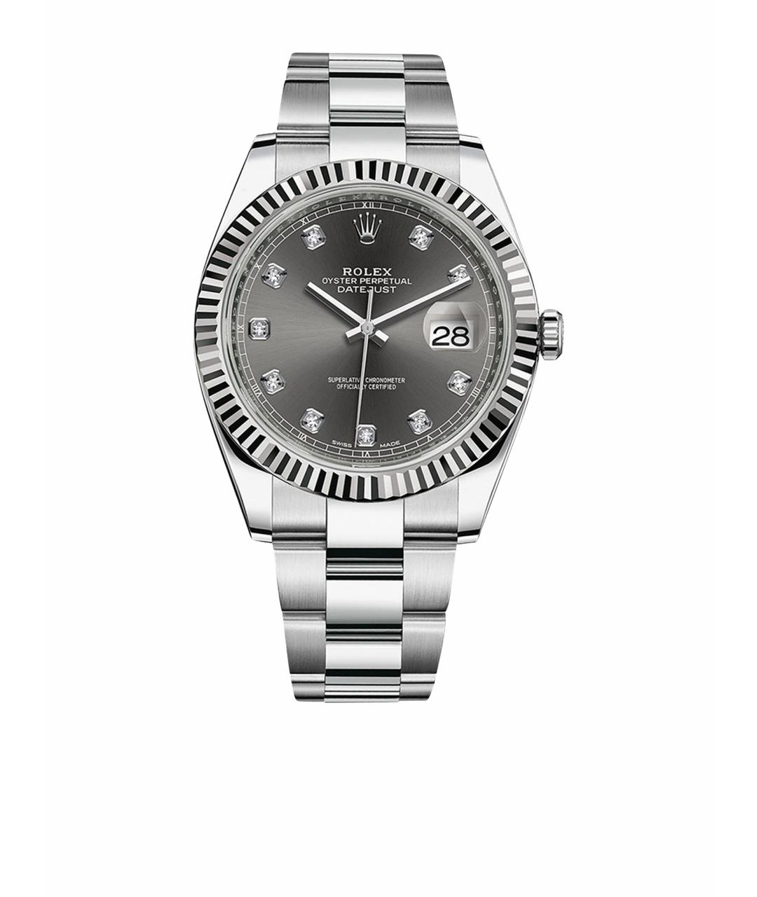 ROLEX Серые часы из белого золота, фото 1