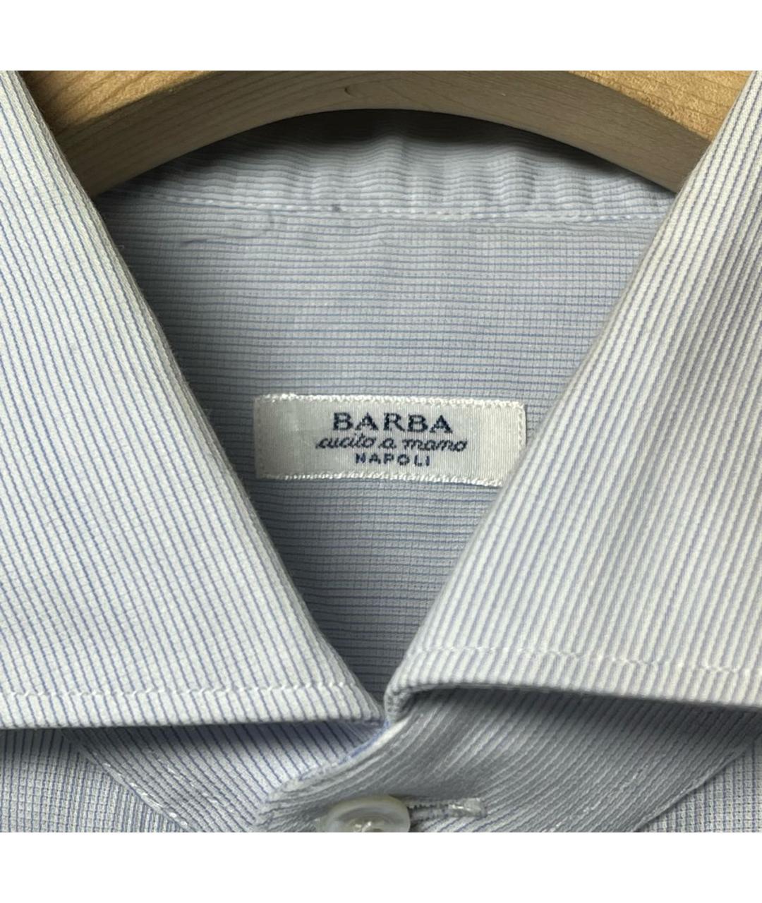 BARBA Голубая хлопковая классическая рубашка, фото 3