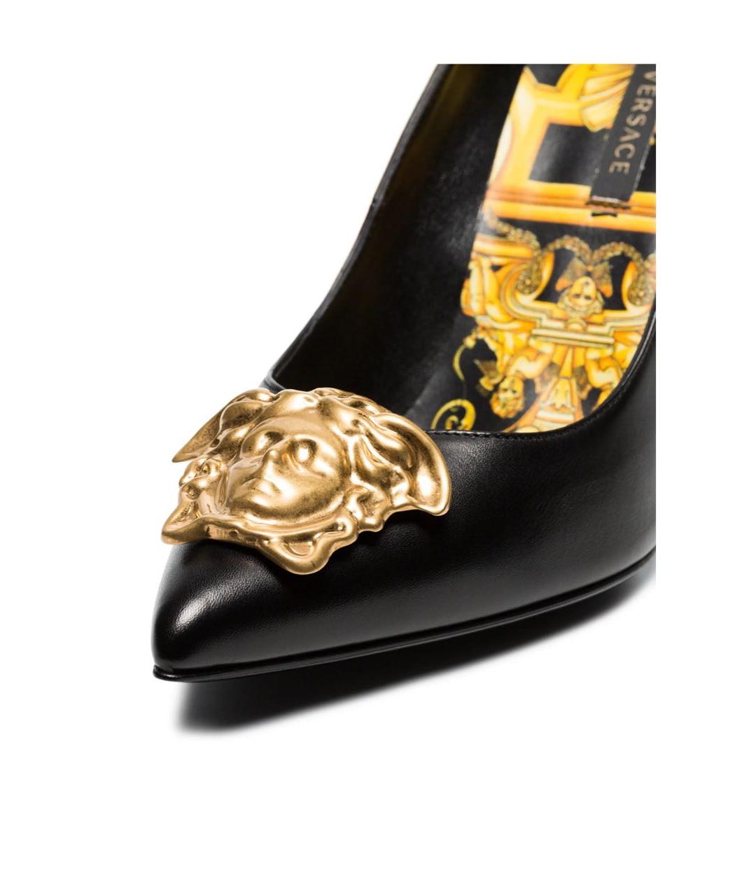 VERSACE Черные кожаные туфли, фото 7