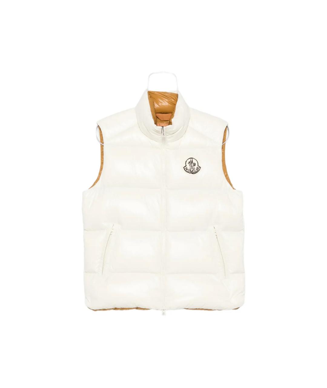 MONCLER Белый нейлоновый жилет, фото 1