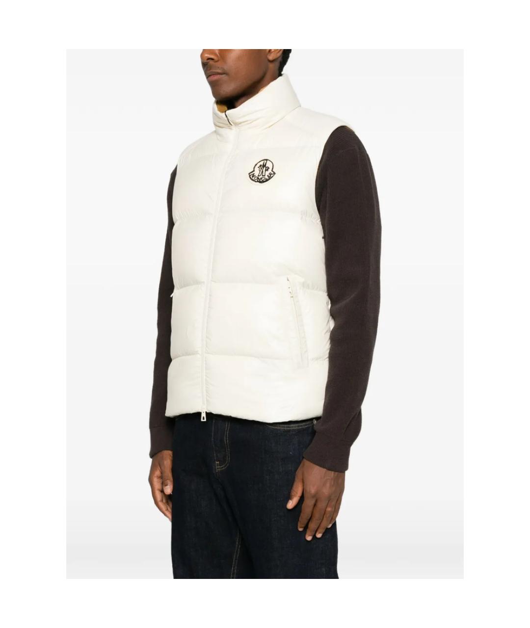 MONCLER Белый нейлоновый жилет, фото 2