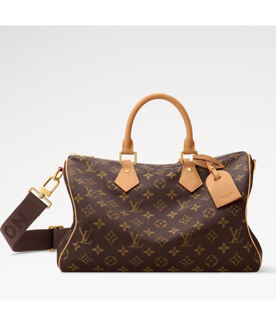 LOUIS VUITTON Коричневая нейлоновая сумка тоут, фото 4