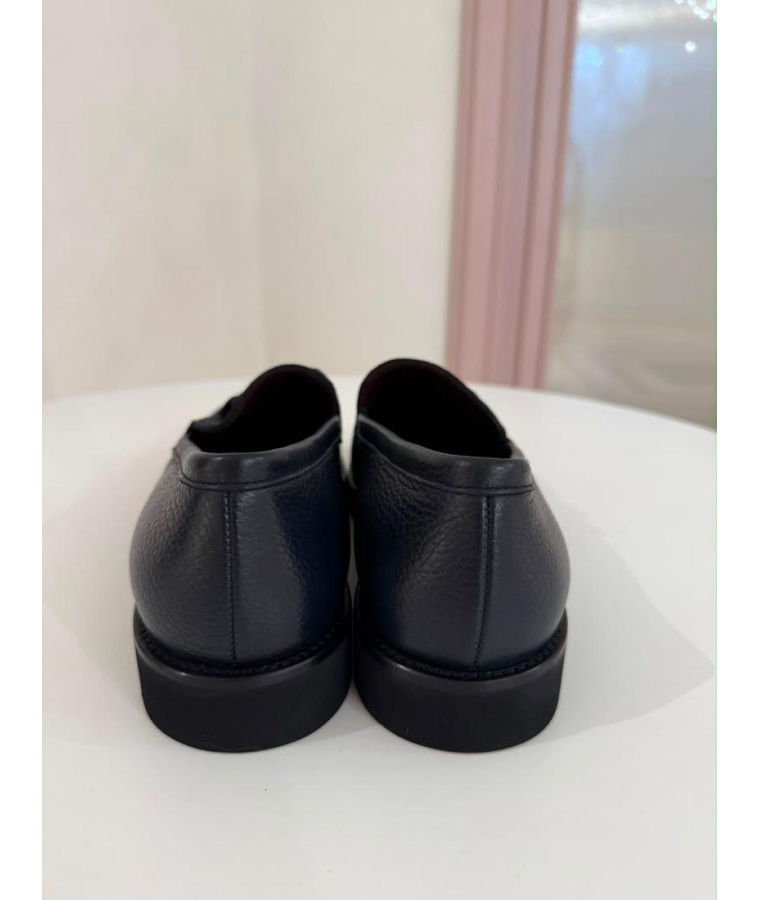 VALENTINO Темно-синие кожаные лоферы, фото 3