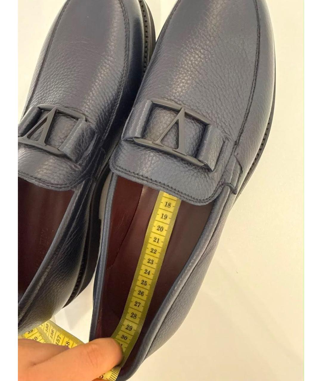 VALENTINO Темно-синие кожаные лоферы, фото 7
