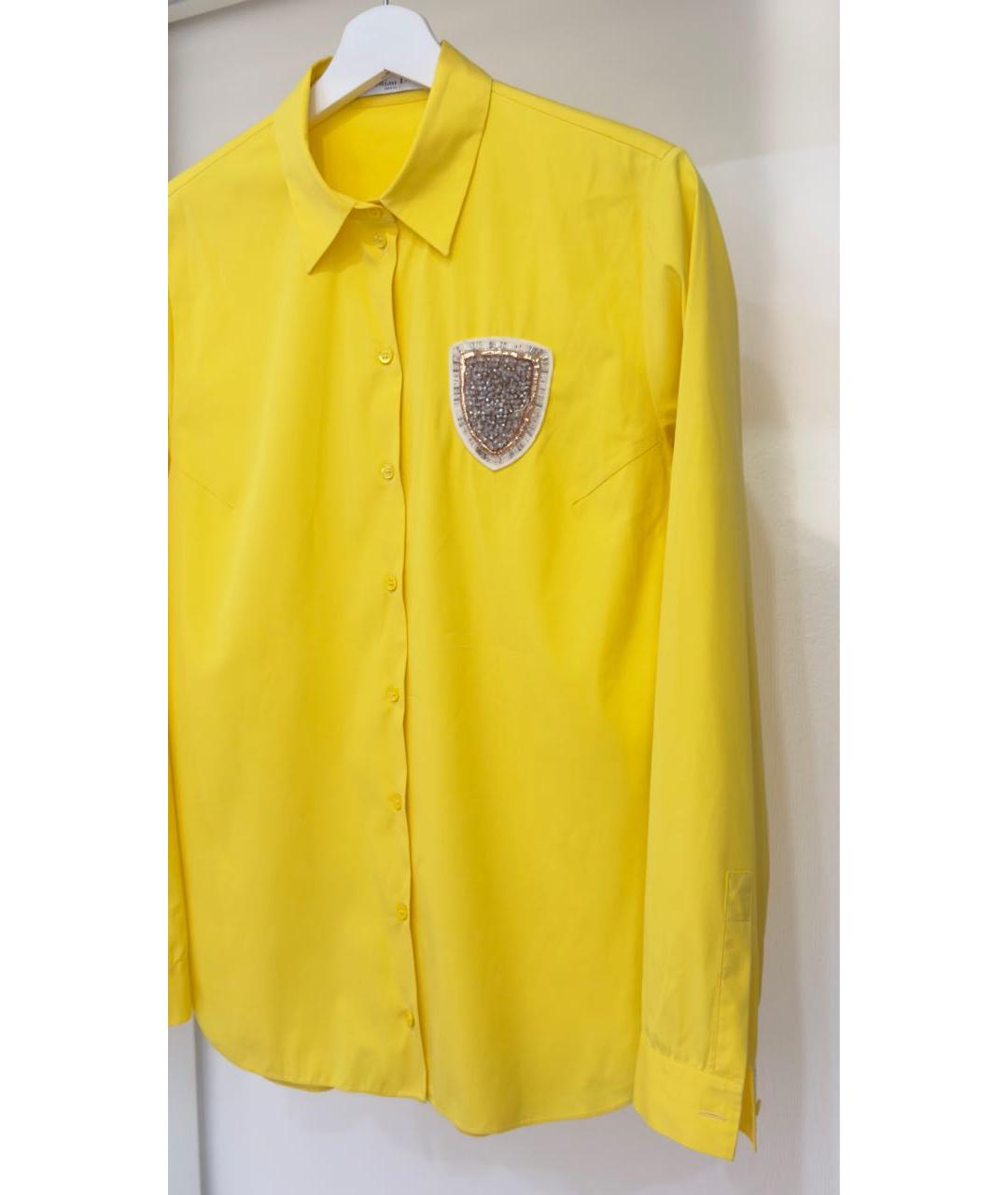 CHRISTIAN DIOR Желтая хлопко-эластановая рубашка, фото 3