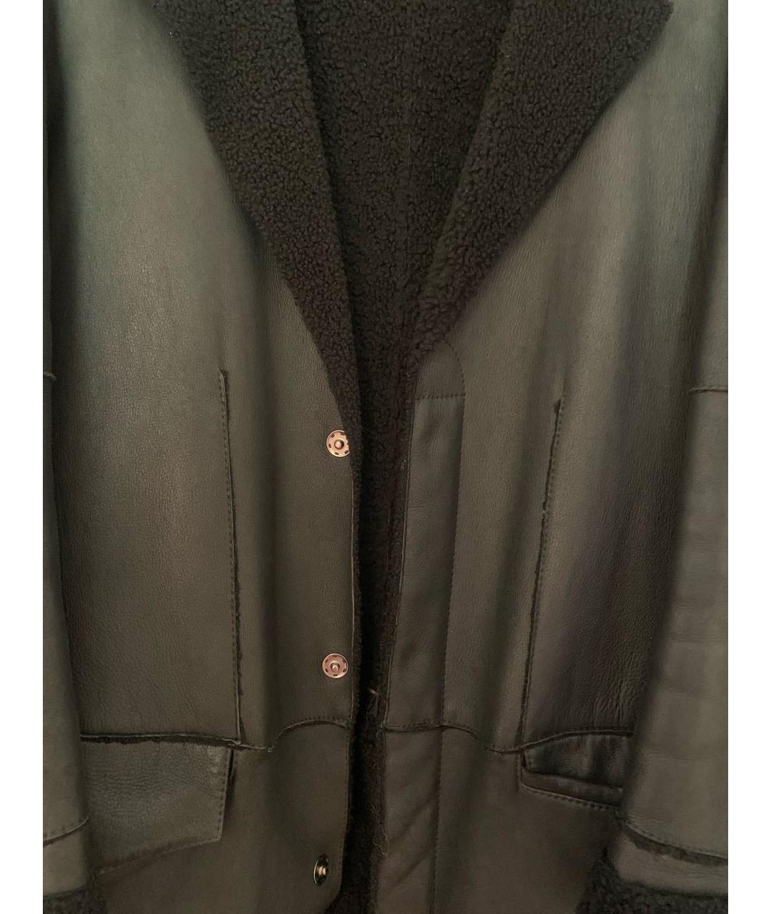 ARMANI COLLEZIONI Черная кожаная дубленка, фото 4