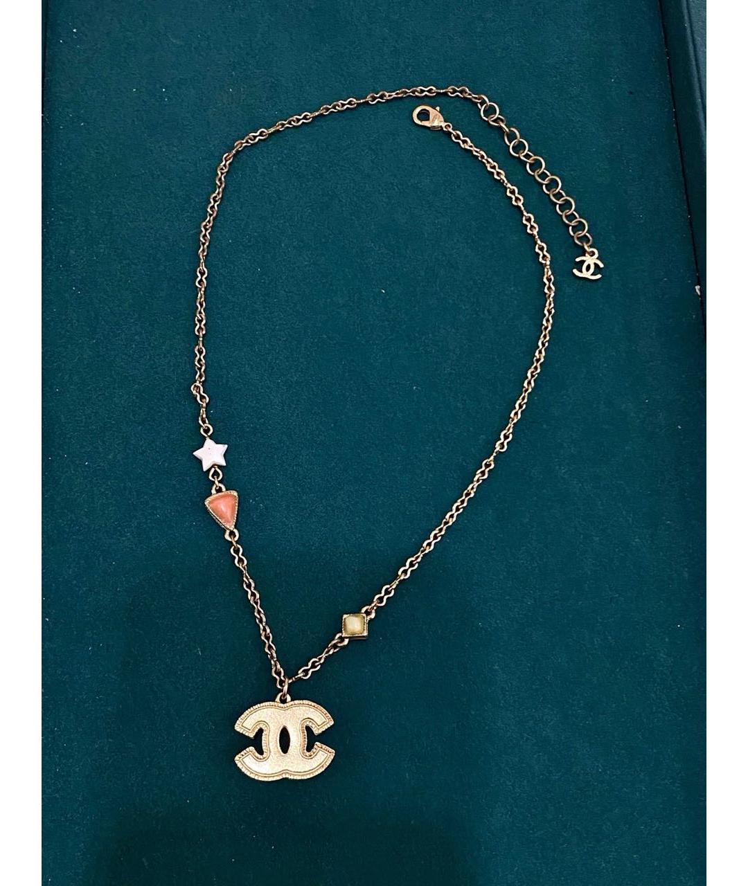 CHANEL Золотая металлическая подвеска, фото 2