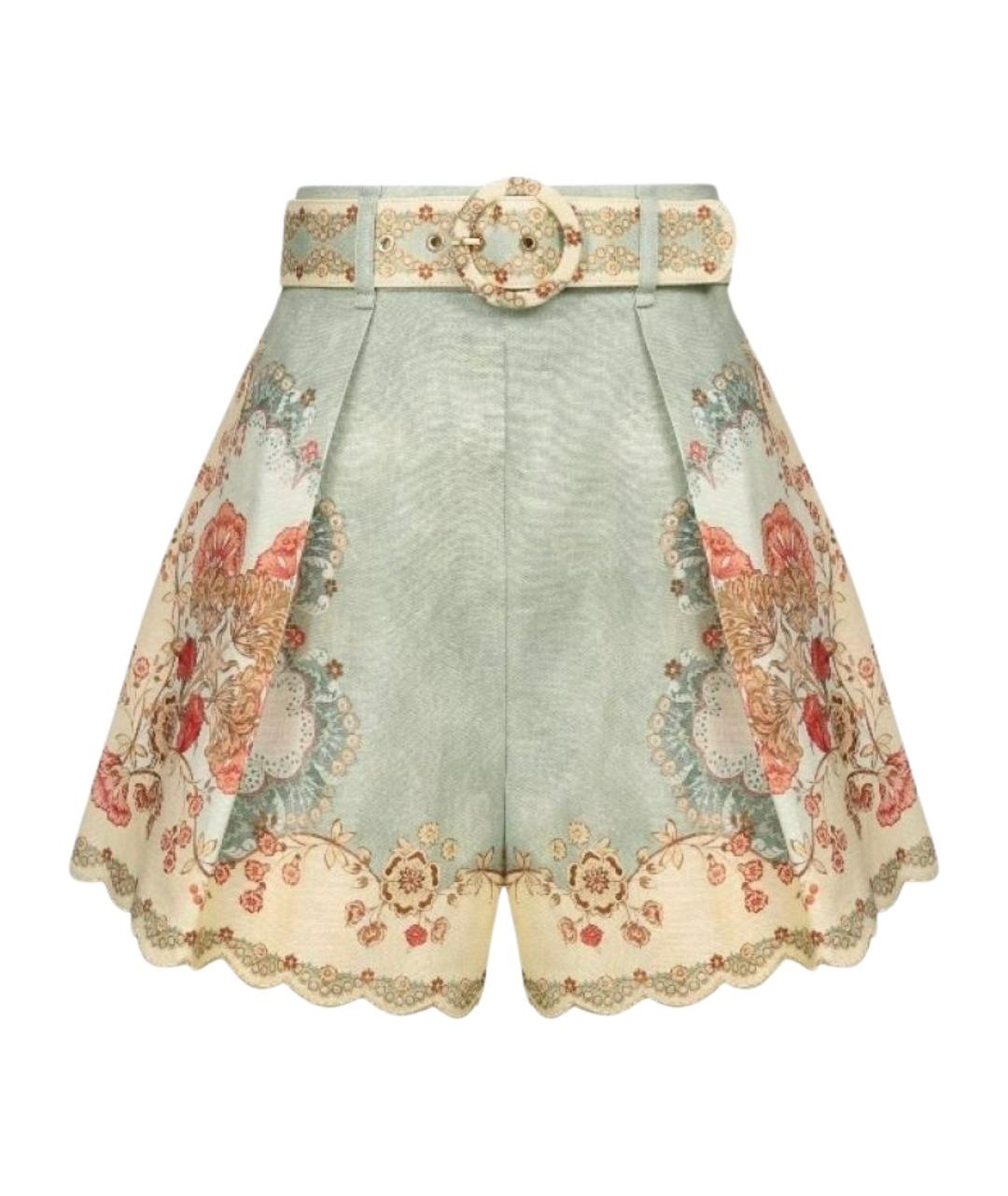 ZIMMERMANN Зеленые шорты, фото 1
