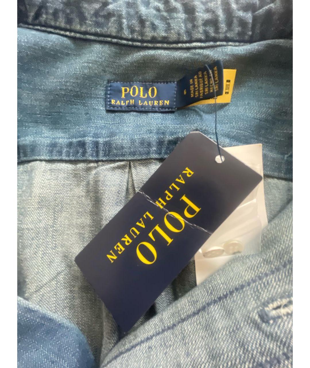 POLO RALPH LAUREN Синее деним повседневное платье, фото 4